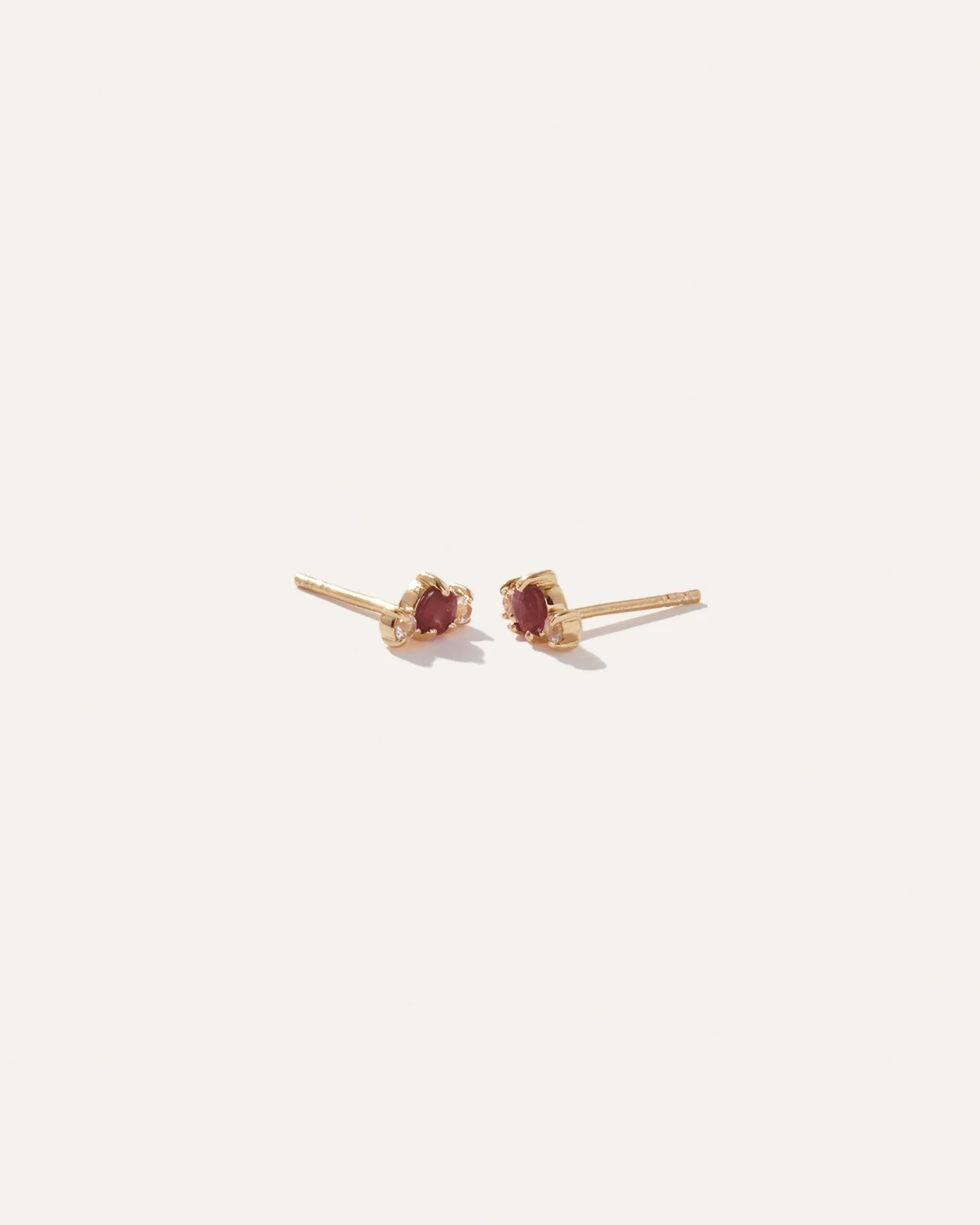 Mini Triple Stone Gemma Studs