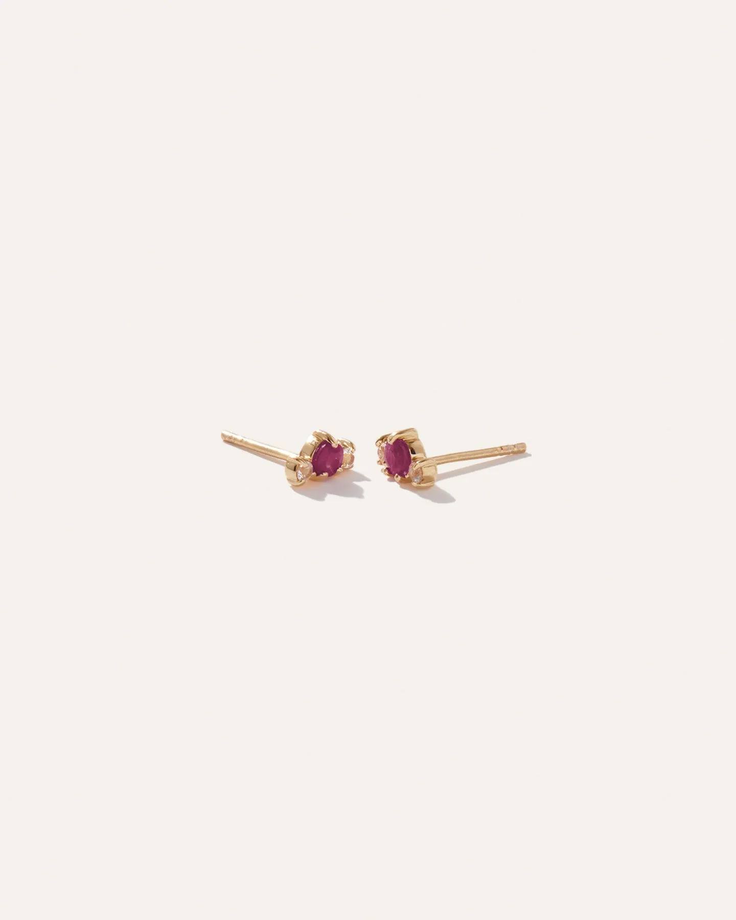Mini Triple Stone Gemma Studs