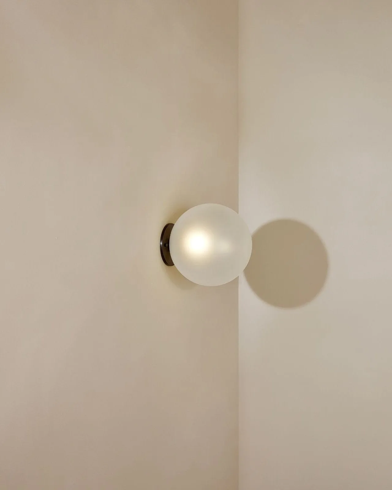 Minimalist Metal and Glass Orb Wall Light