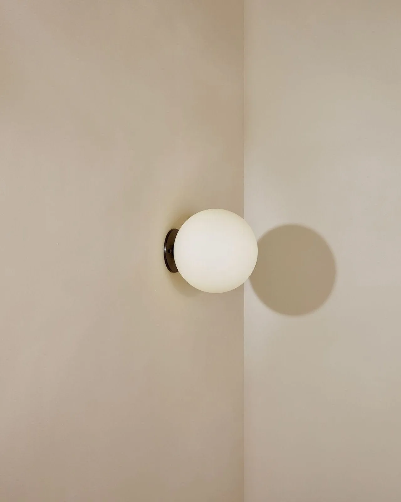 Minimalist Metal and Glass Orb Wall Light