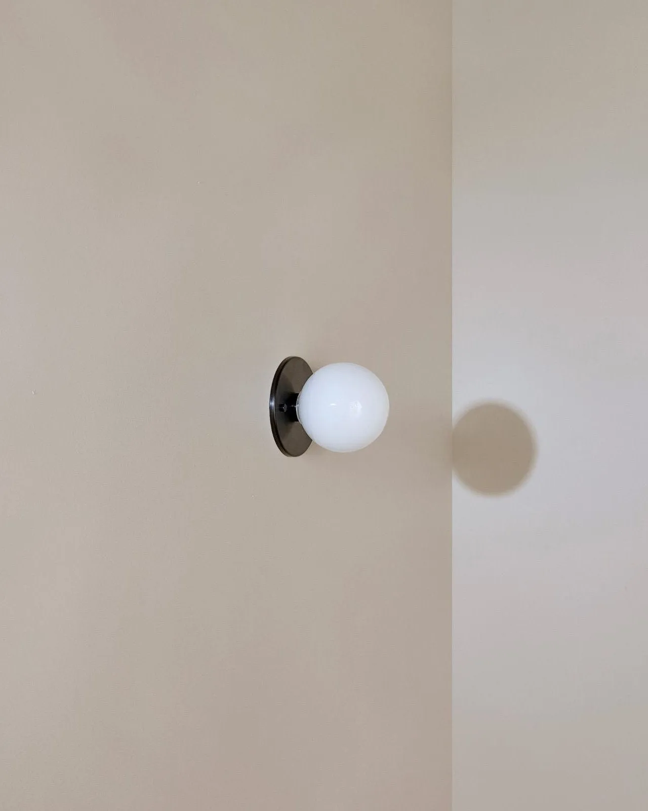 Minimalist Metal and Glass Orb Wall Light