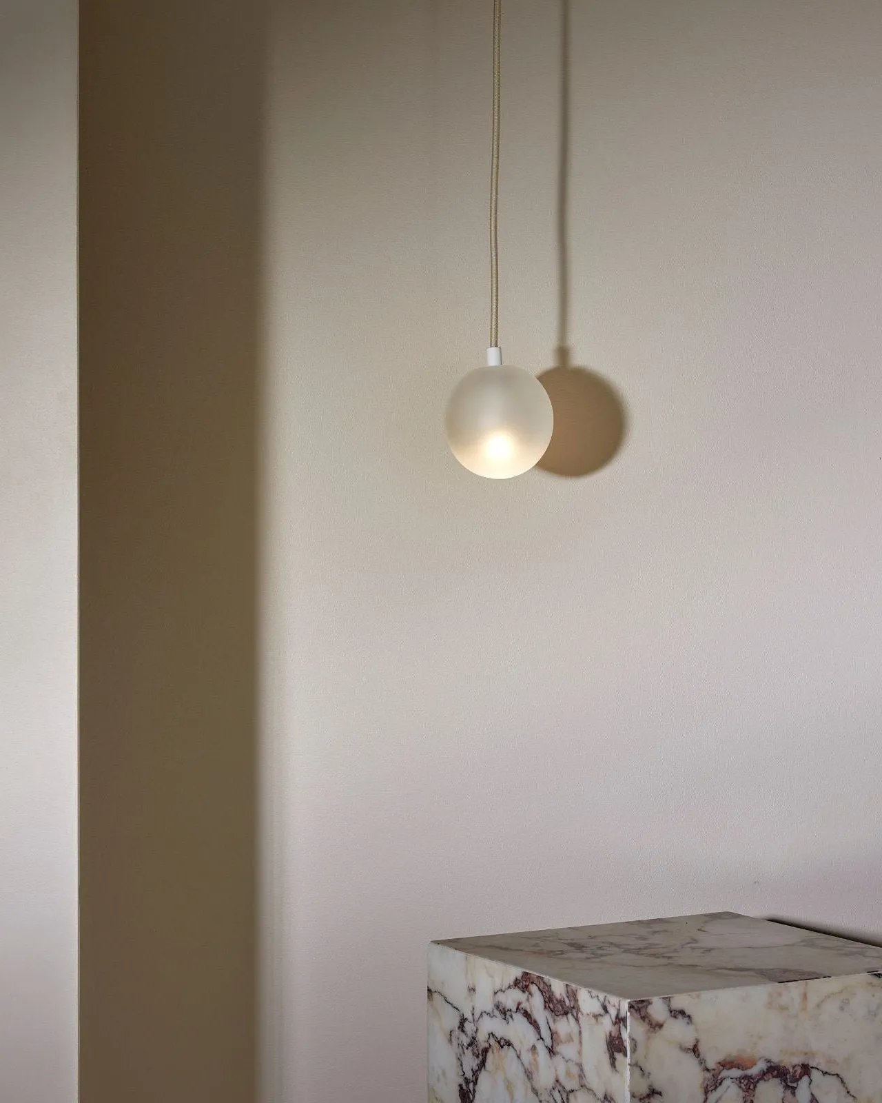 Minimalist Orb Pendant Fabric Cord