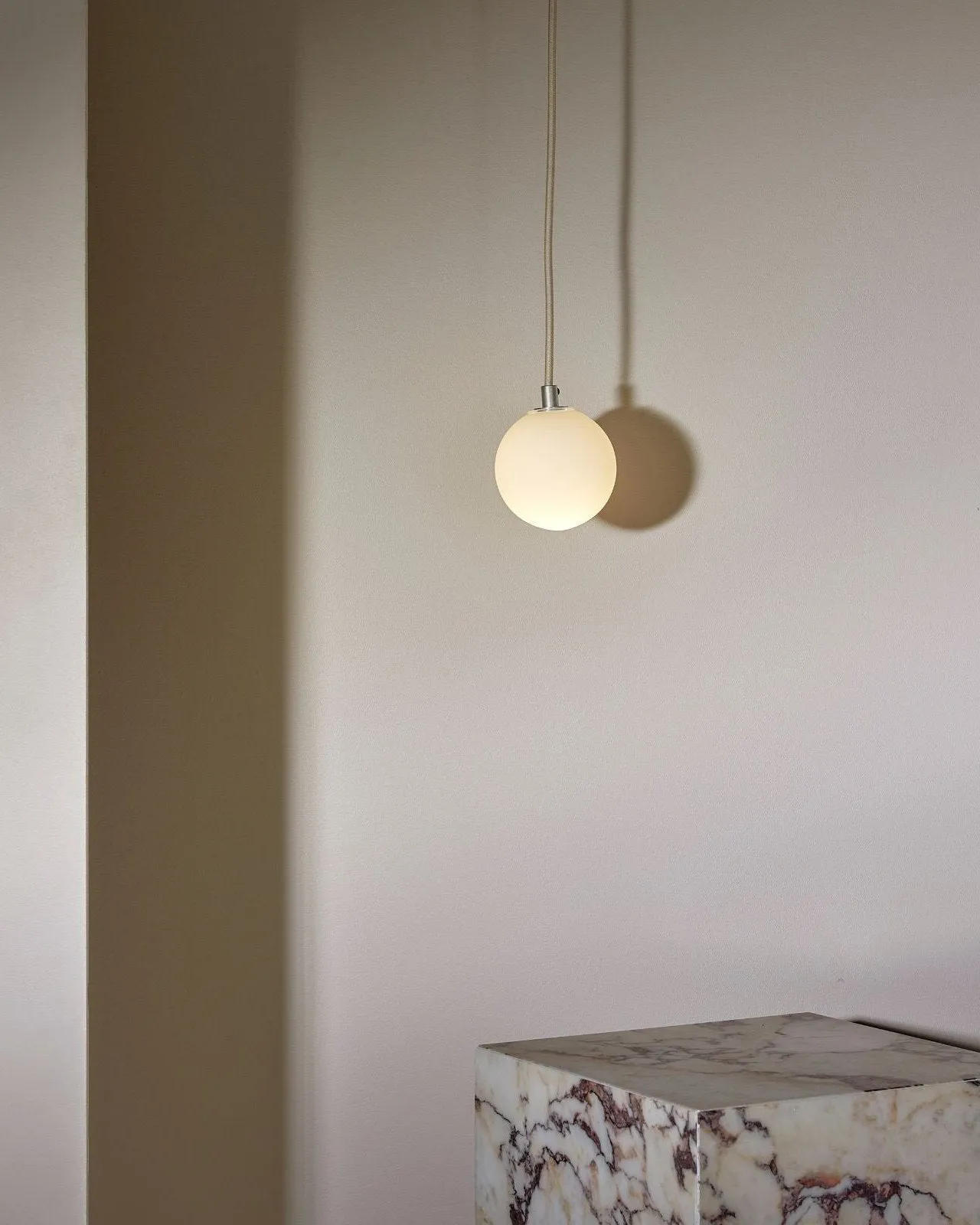 Minimalist Orb Pendant Fabric Cord