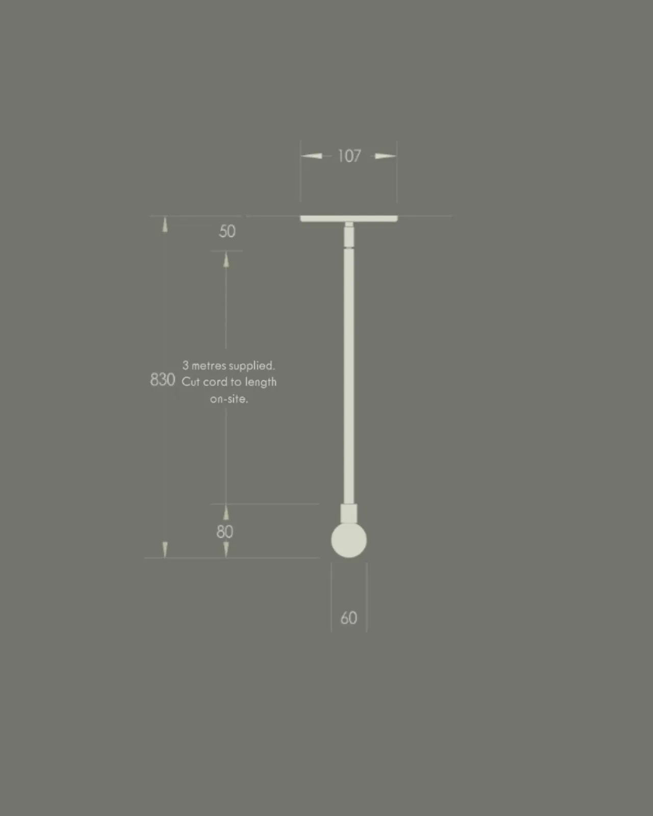 Minimalist Orb Pendant Fabric Cord