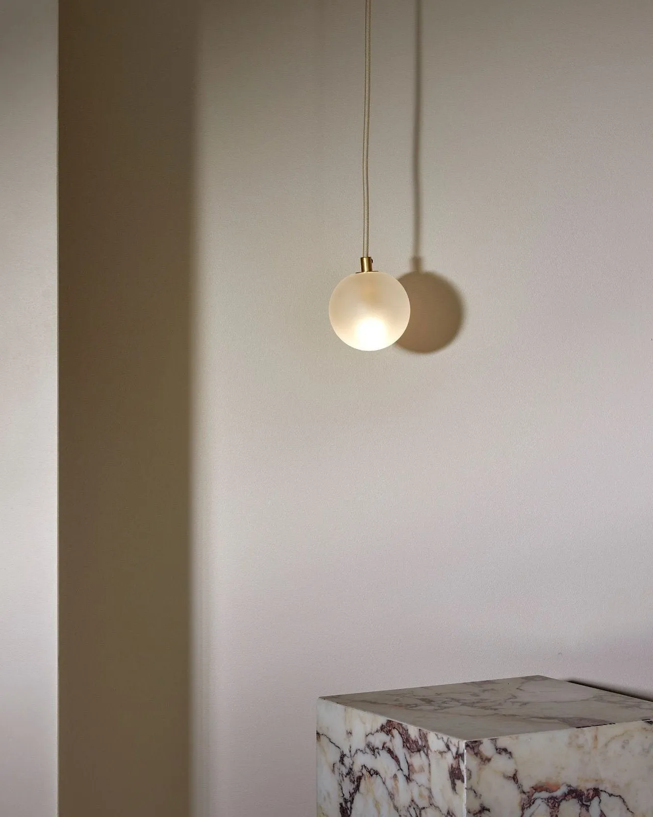 Minimalist Orb Pendant Fabric Cord