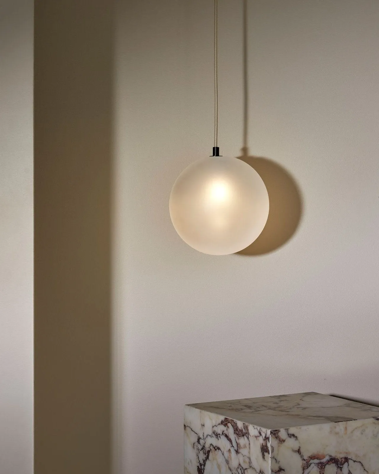 Minimalist Orb Pendant Fabric Cord