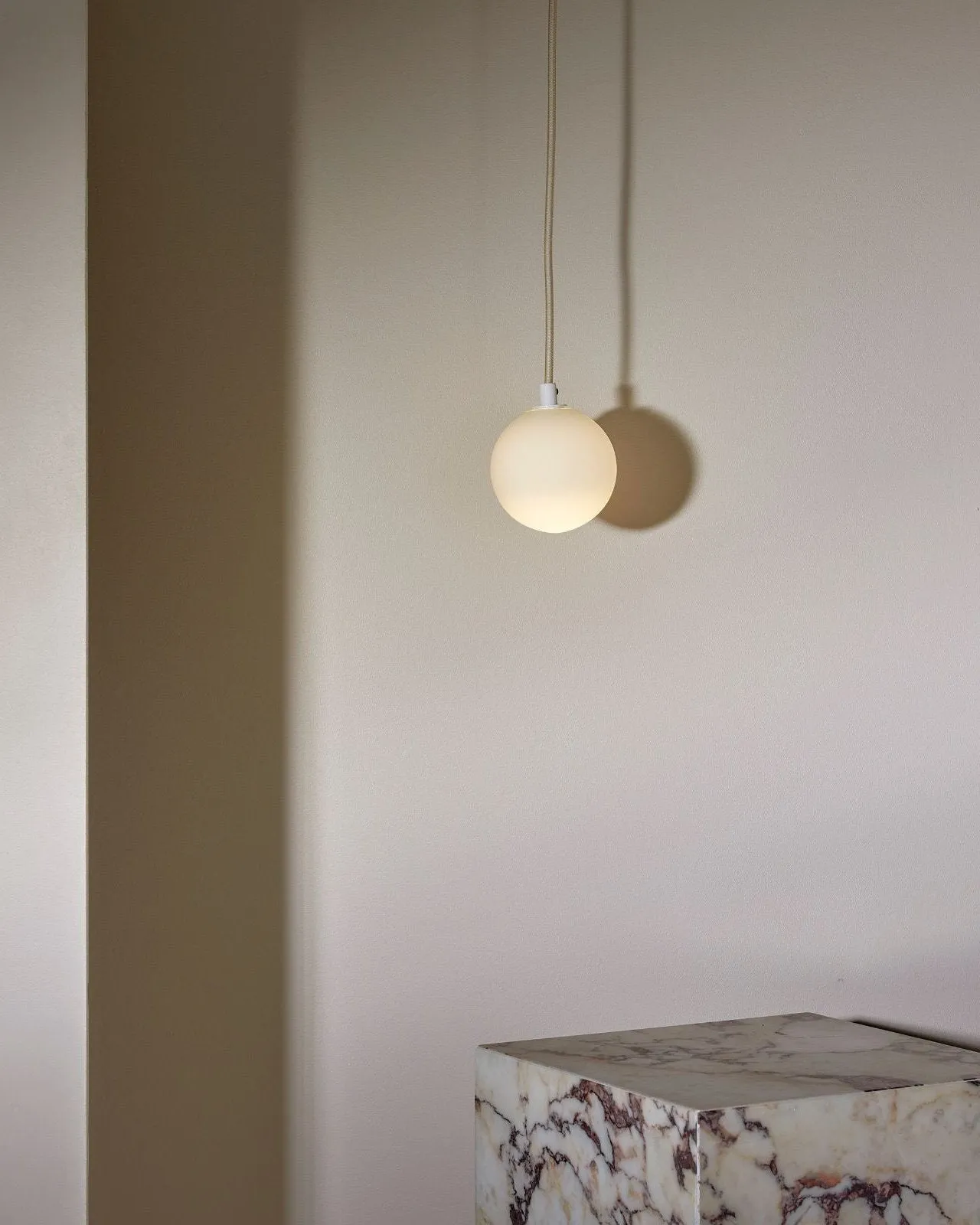 Minimalist Orb Pendant Fabric Cord