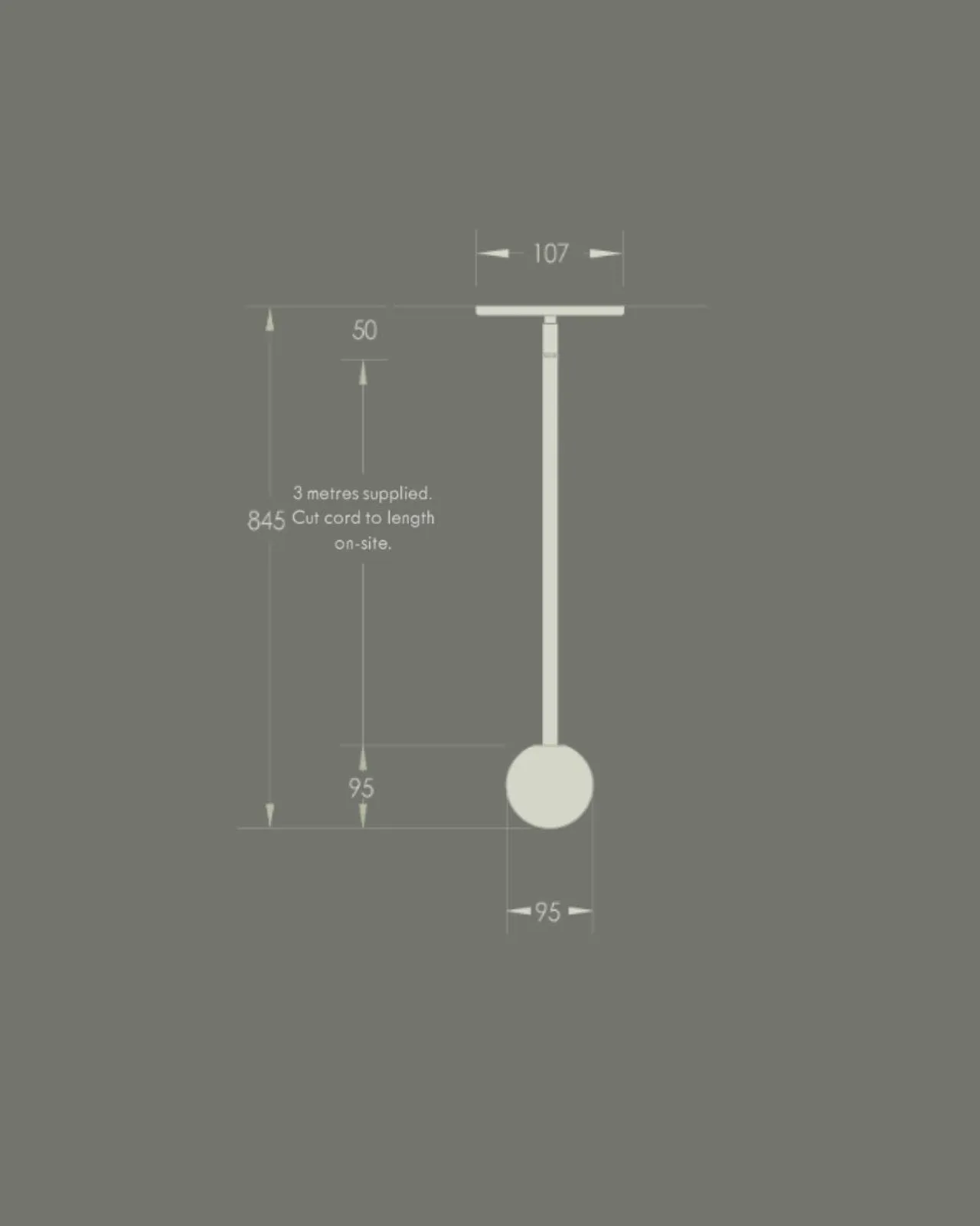 Minimalist Orb Pendant Fabric Cord