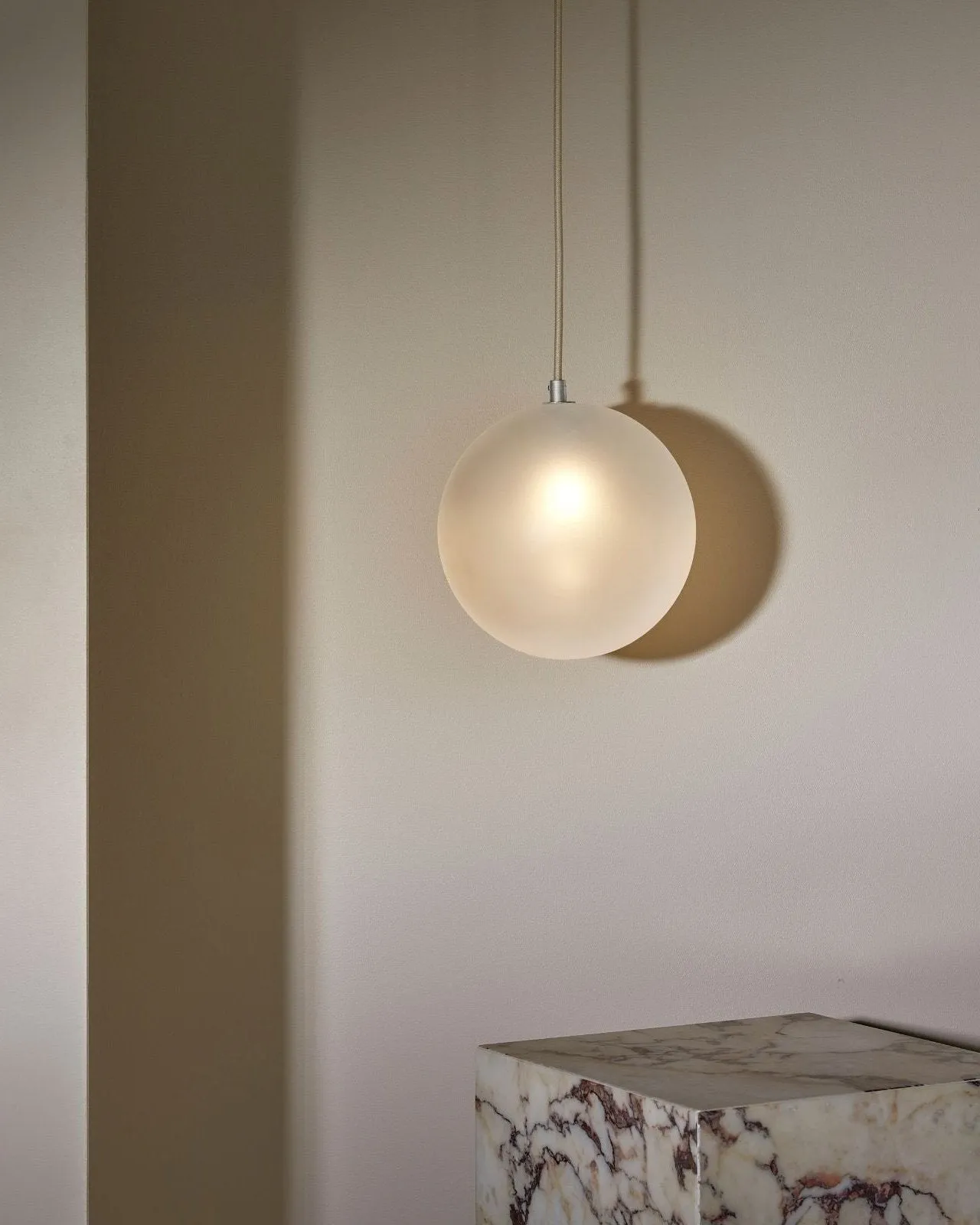 Minimalist Orb Pendant Fabric Cord