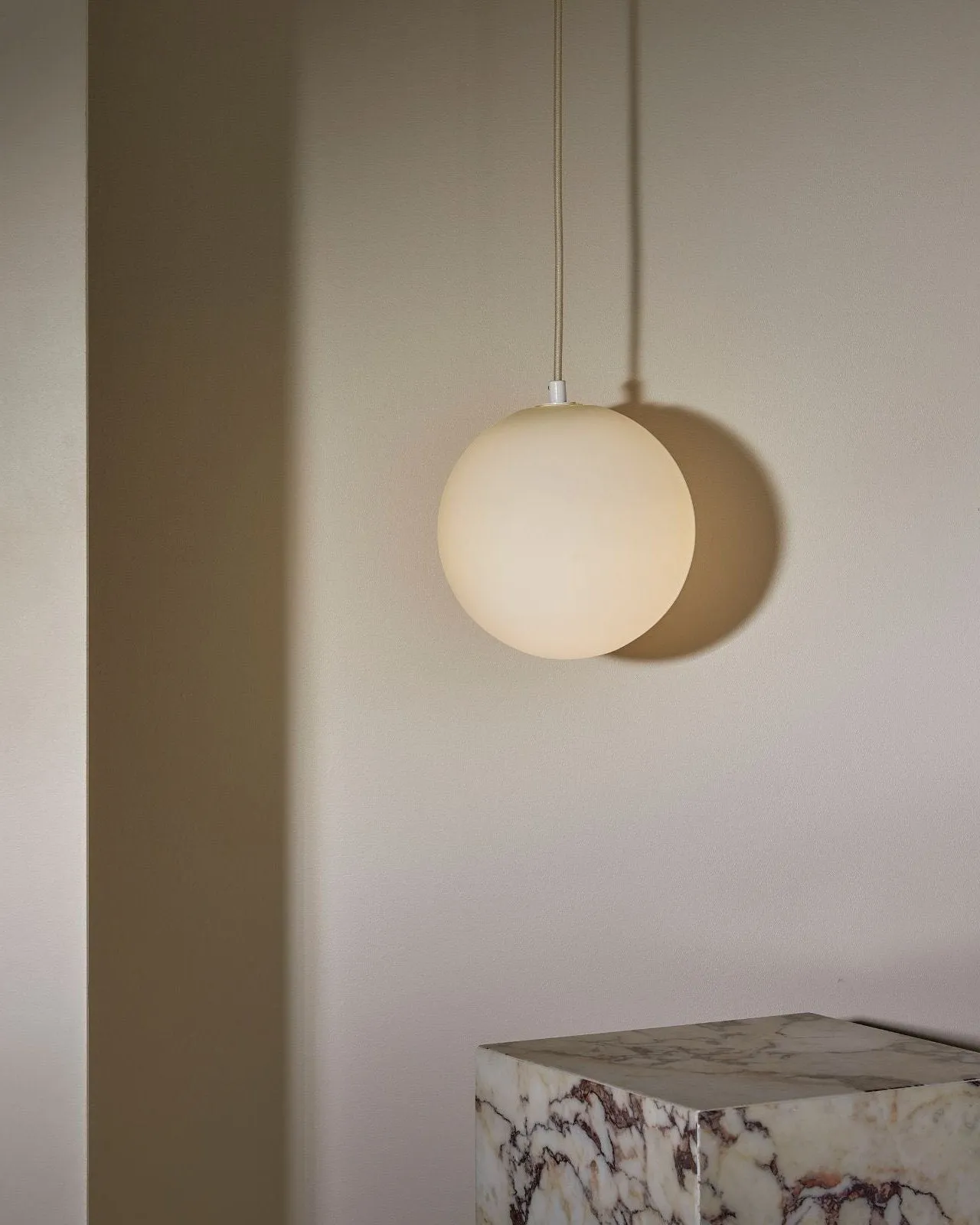 Minimalist Orb Pendant Fabric Cord