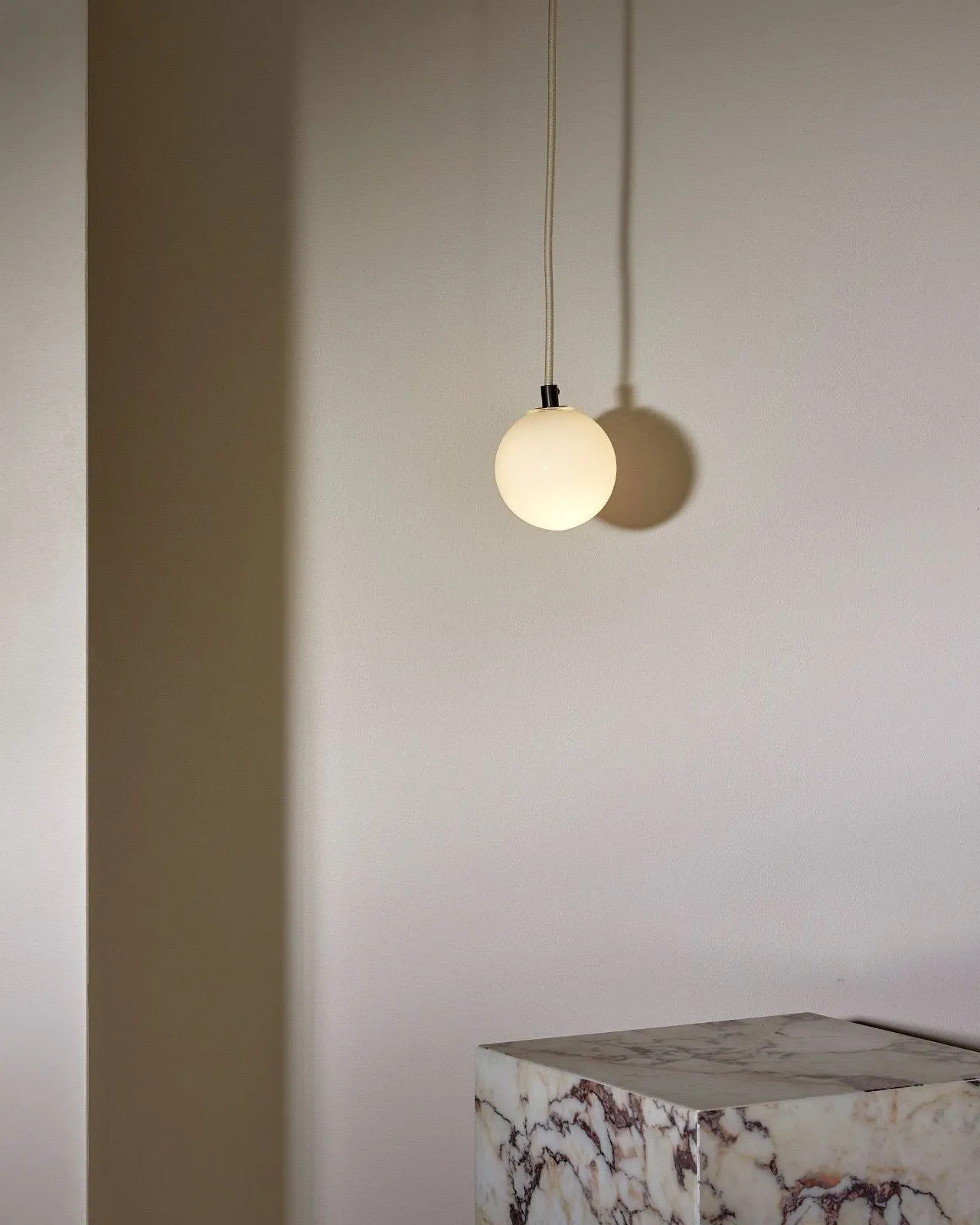 Minimalist Orb Pendant Fabric Cord