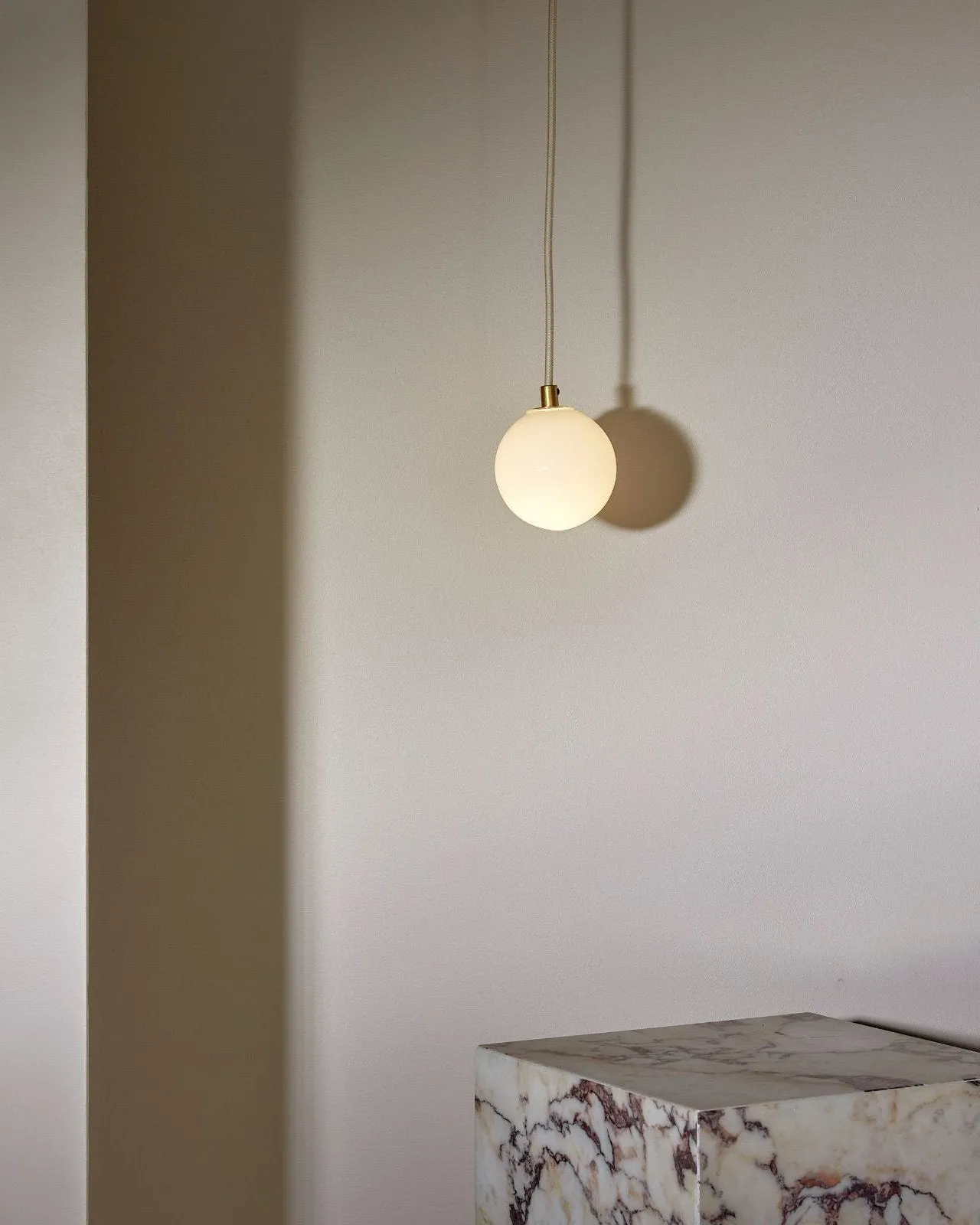 Minimalist Orb Pendant Fabric Cord