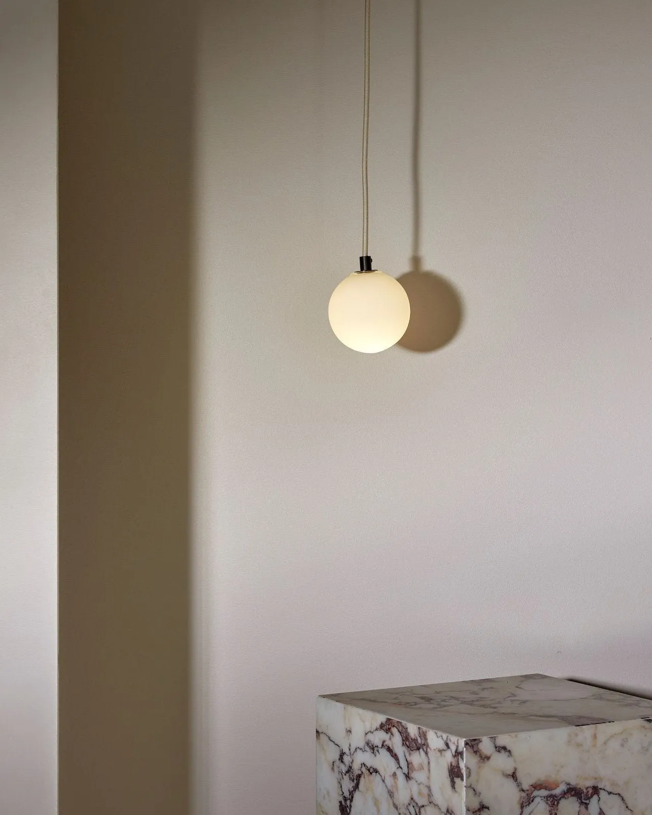 Minimalist Orb Pendant Fabric Cord