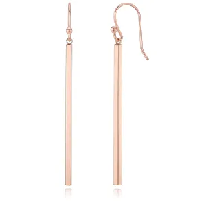 Minimalist Rose Gold Plated Long Vertical Bar Drop Earrings - Hypoallergenic, Versatile Geometric Design Fashion Jewelry for Women by MJLULU