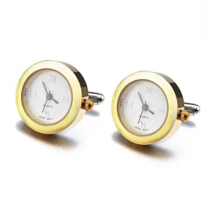 Minimalist Round Clock Cufflinks