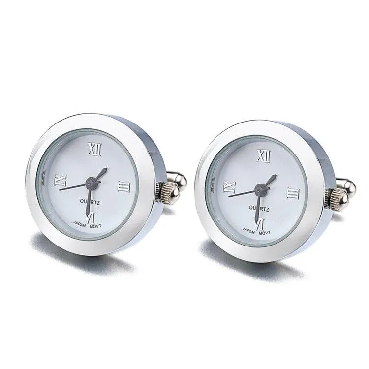 Minimalist Round Clock Cufflinks