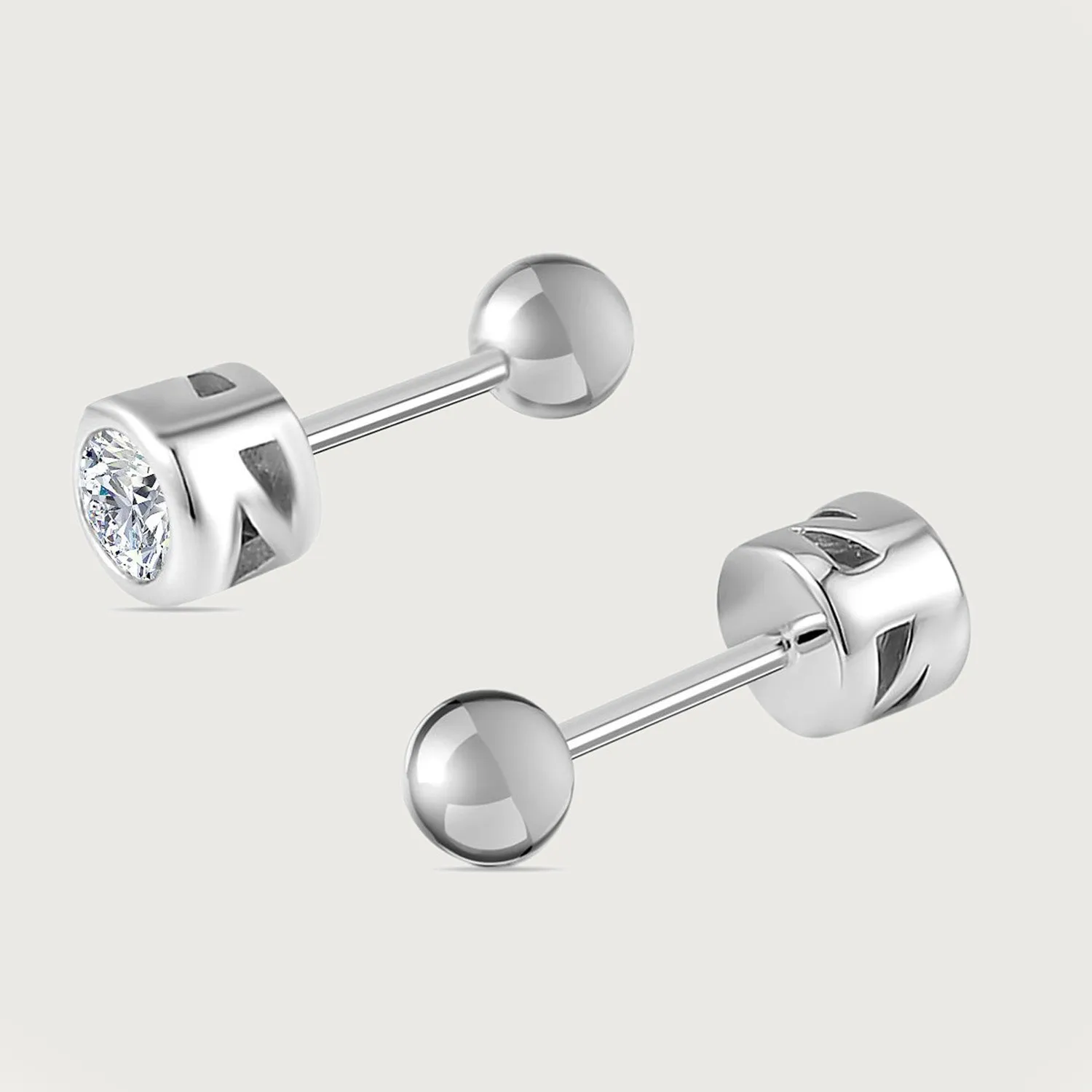 Moissanite Solitaire Sleep Earrings   Flash Sleep Moissanite Studs