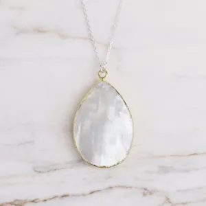 Mother of Pearl Teardrop Pendant Necklace