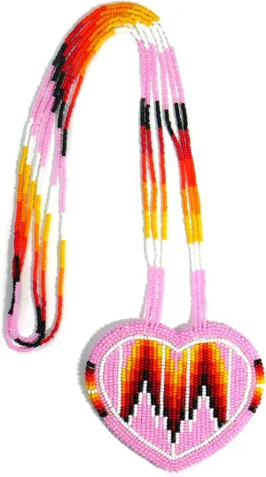 Native American Style Layered Beaded Necklace - Ukrainian Handmade Seed Bead Tribal Ethnic Necklace
