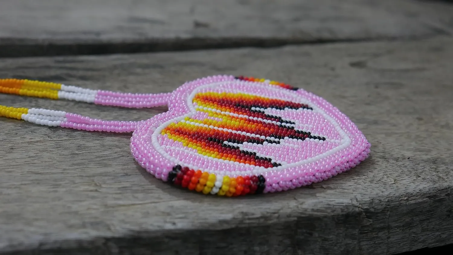 Native American Style Layered Beaded Necklace - Ukrainian Handmade Seed Bead Tribal Ethnic Necklace