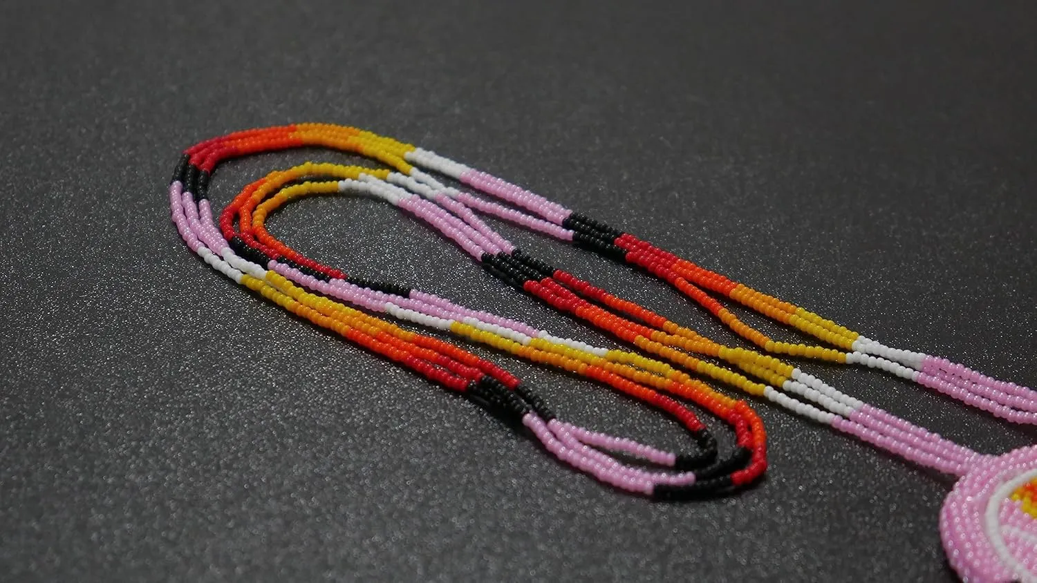 Native American Style Layered Beaded Necklace - Ukrainian Handmade Seed Bead Tribal Ethnic Necklace