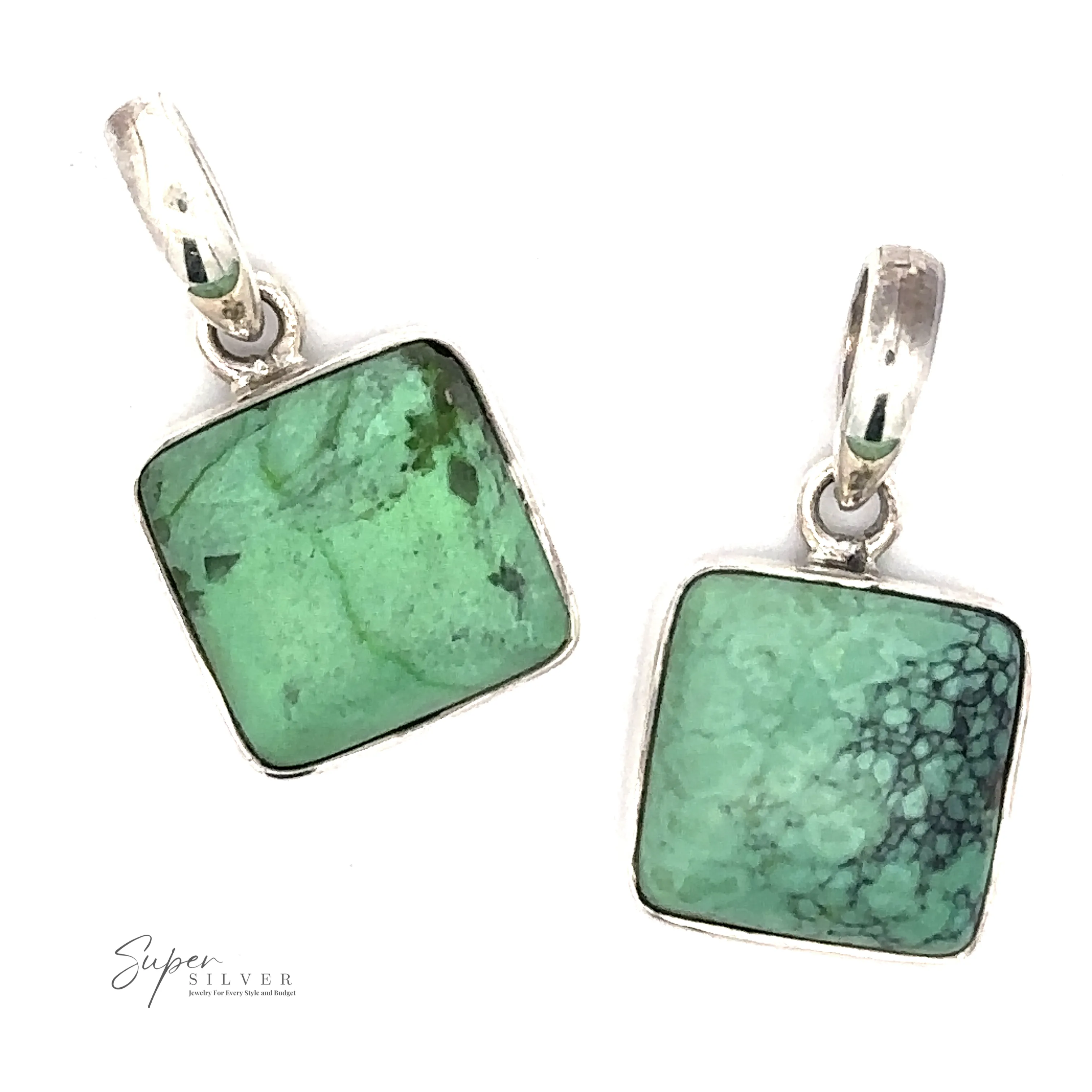 Natural Turquoise Square Pendant
