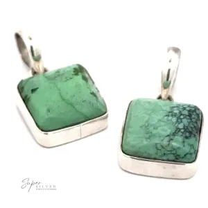 Natural Turquoise Square Pendant