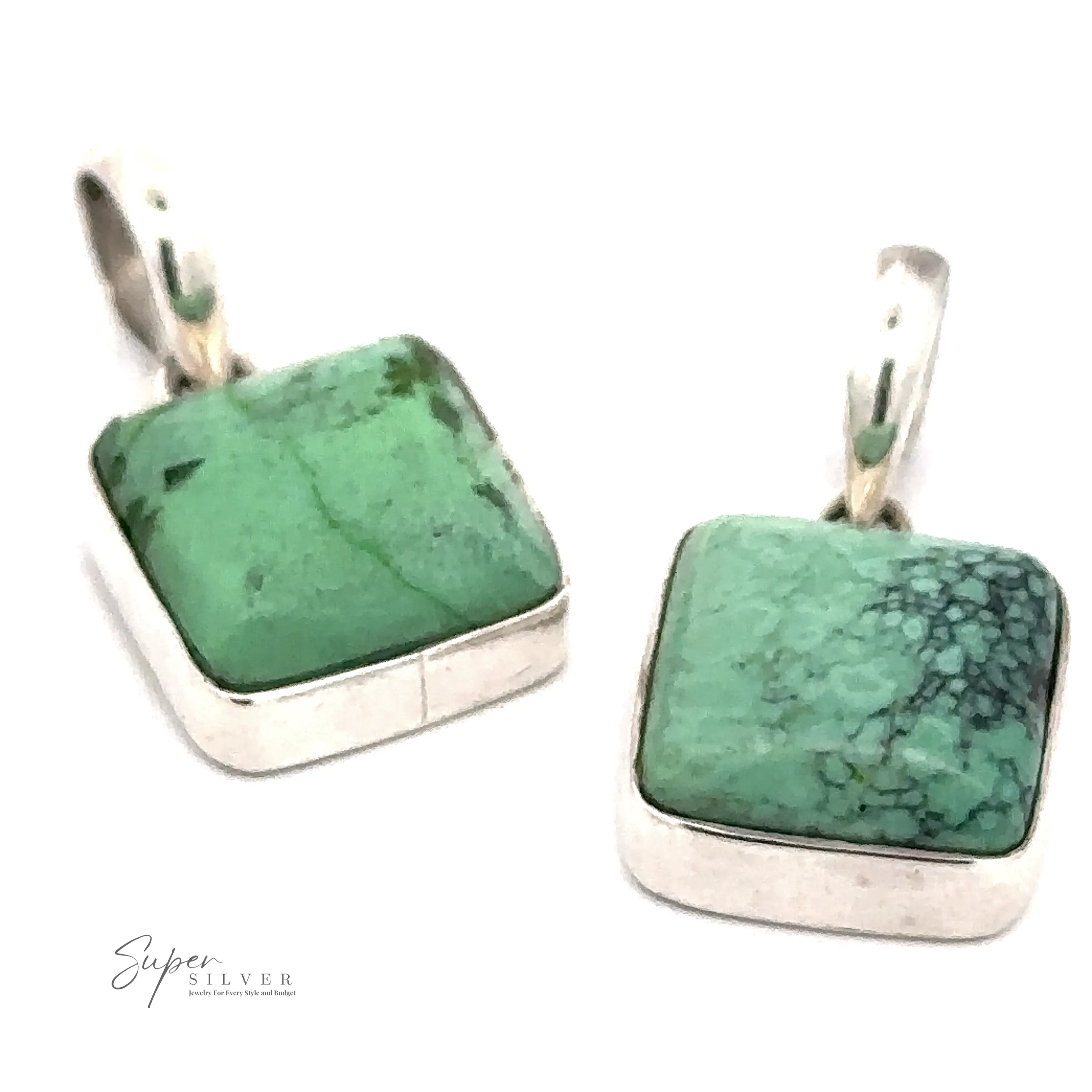 Natural Turquoise Square Pendant