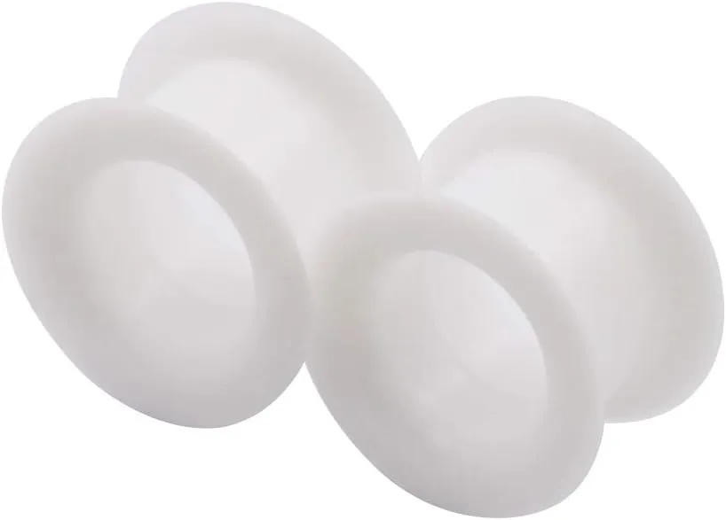 Oyaface 2 PC Colorful Hard Silicone Flexible Ear Skin Tunnels Plugs Hollow Ear Gauges 2G-25mm