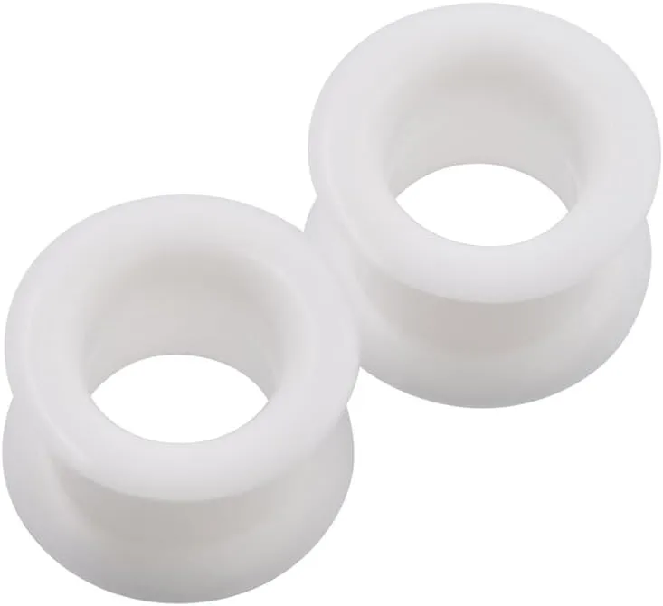 Oyaface 2 PC Colorful Hard Silicone Flexible Ear Skin Tunnels Plugs Hollow Ear Gauges 2G-25mm