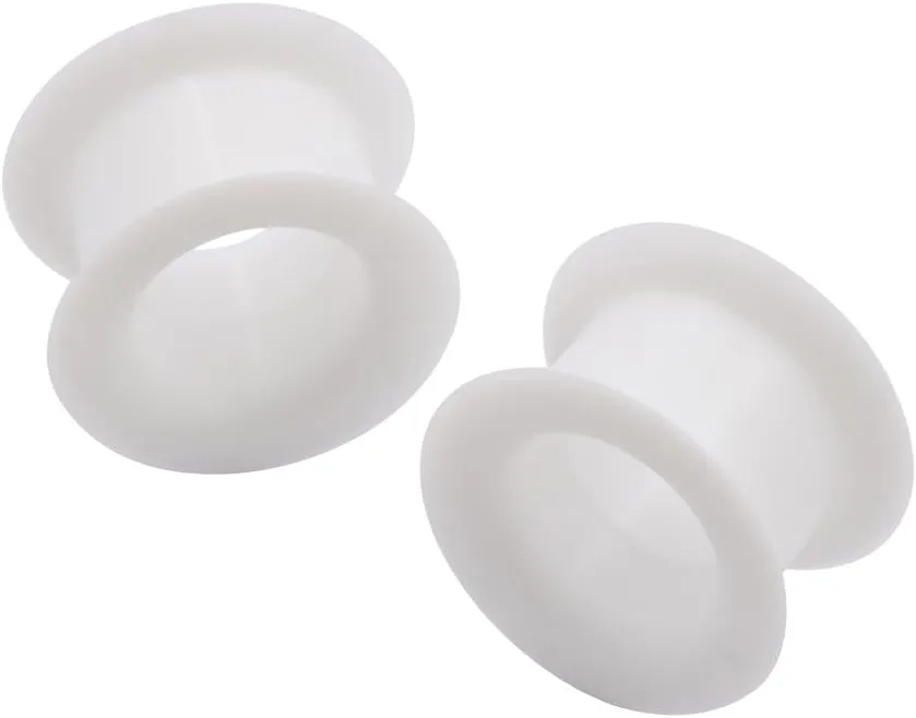 Oyaface 2 PC Colorful Hard Silicone Flexible Ear Skin Tunnels Plugs Hollow Ear Gauges 2G-25mm
