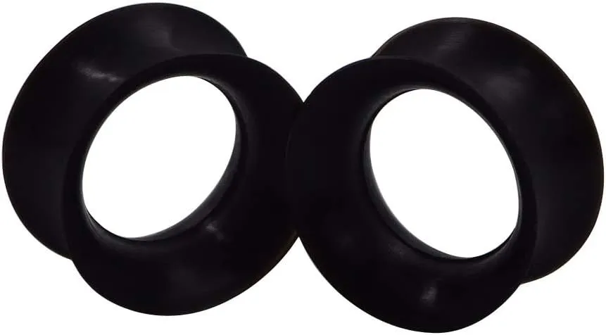 Oyaface 2 PC Extra Soft Silicone Flexible Ear Skin Tunnels Plugs Expanders Gauges Hollow Body Piercing 8G-25mm