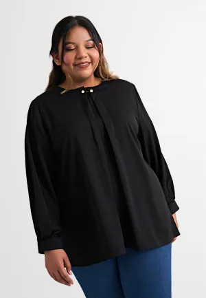 Panola Minimalist Gold Buckle Blouse