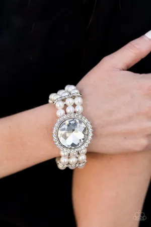 Paparazzi Bracelet ~ Speechless Sparkle - White