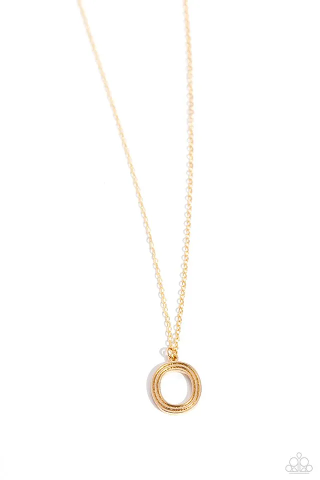 Paparazzi Necklace ~ Leave Your Initials - Gold - O