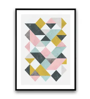 Pastel colored triangles abstract print