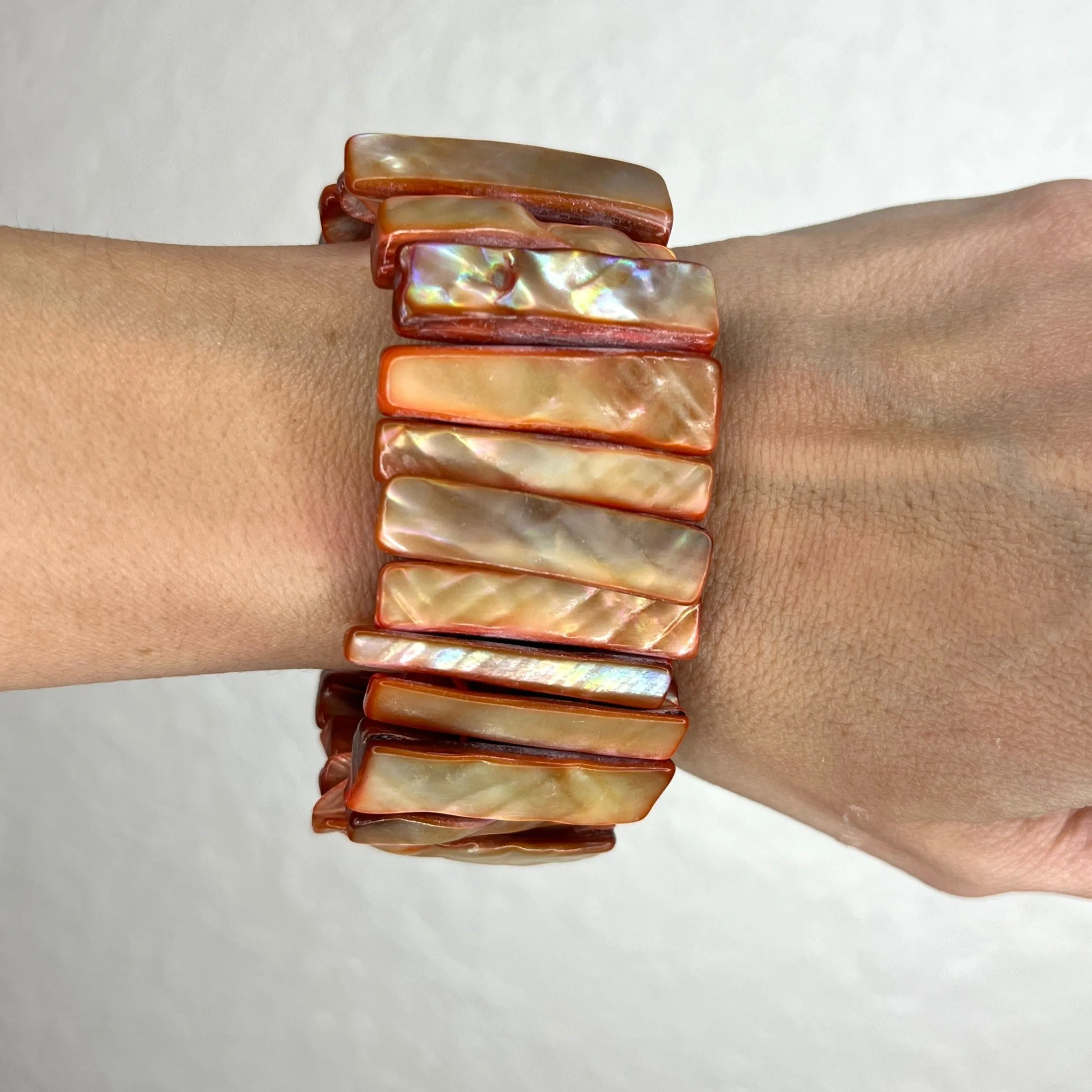 Peach Mother Of Pearl Shell Bracelet