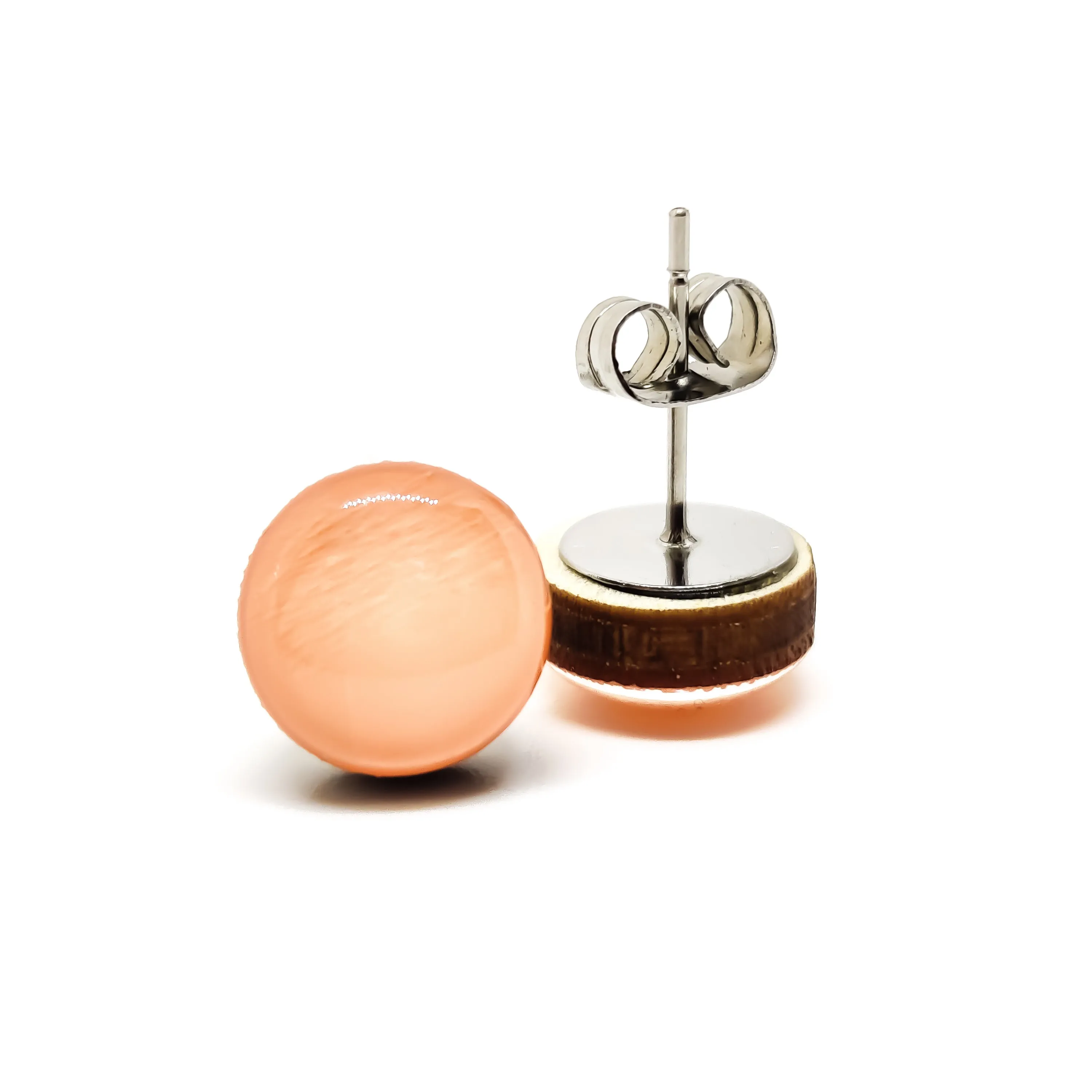 Peach Neutral Stud Earrings by Candi Cove Designs