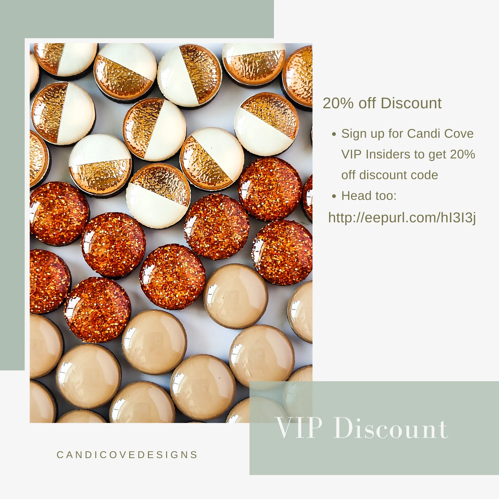 Peach Neutral Stud Earrings by Candi Cove Designs