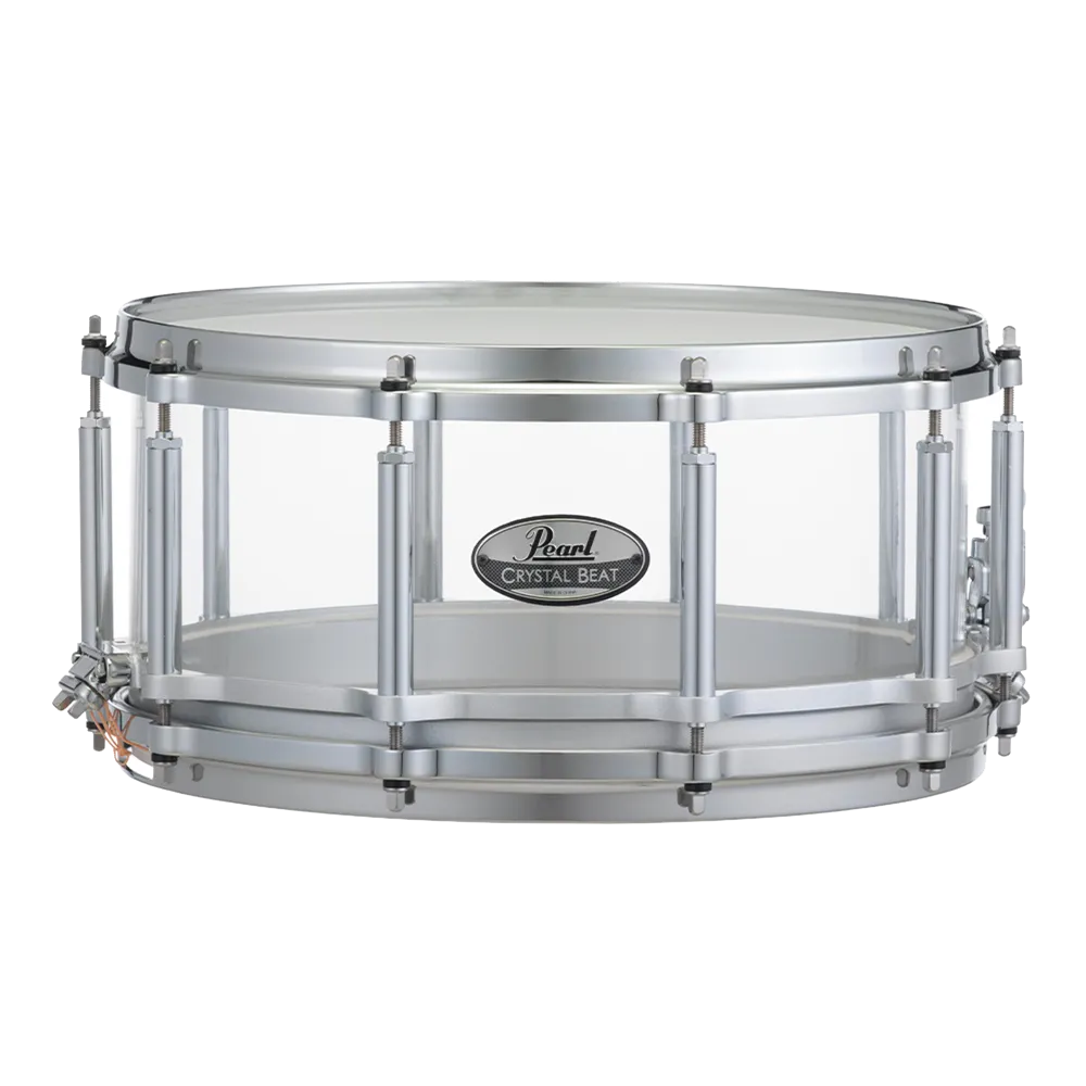 Pearl CRYSTAL BEAT series in Ultra Clear Acrylic, complete 5 piece shell set including matching snare drum with 22" kick