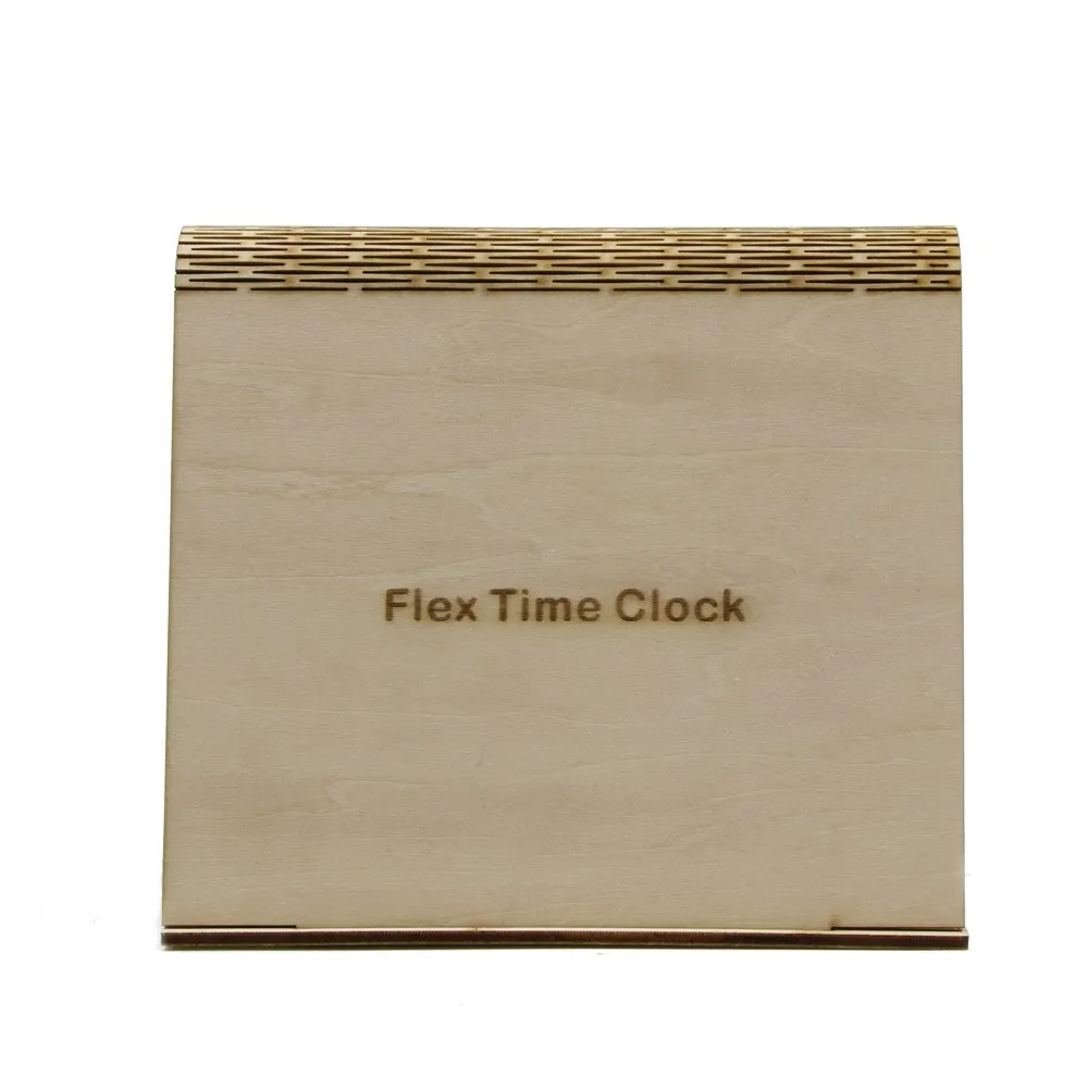 Personalized Flex Time Clock Sleek Minimalist Wood Table Clock Custom Living Hinge Wooden Desk Clock Modern Simple Wooden Clock