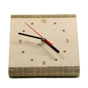 Personalized Flex Time Clock Sleek Minimalist Wood Table Clock Custom Living Hinge Wooden Desk Clock Modern Simple Wooden Clock
