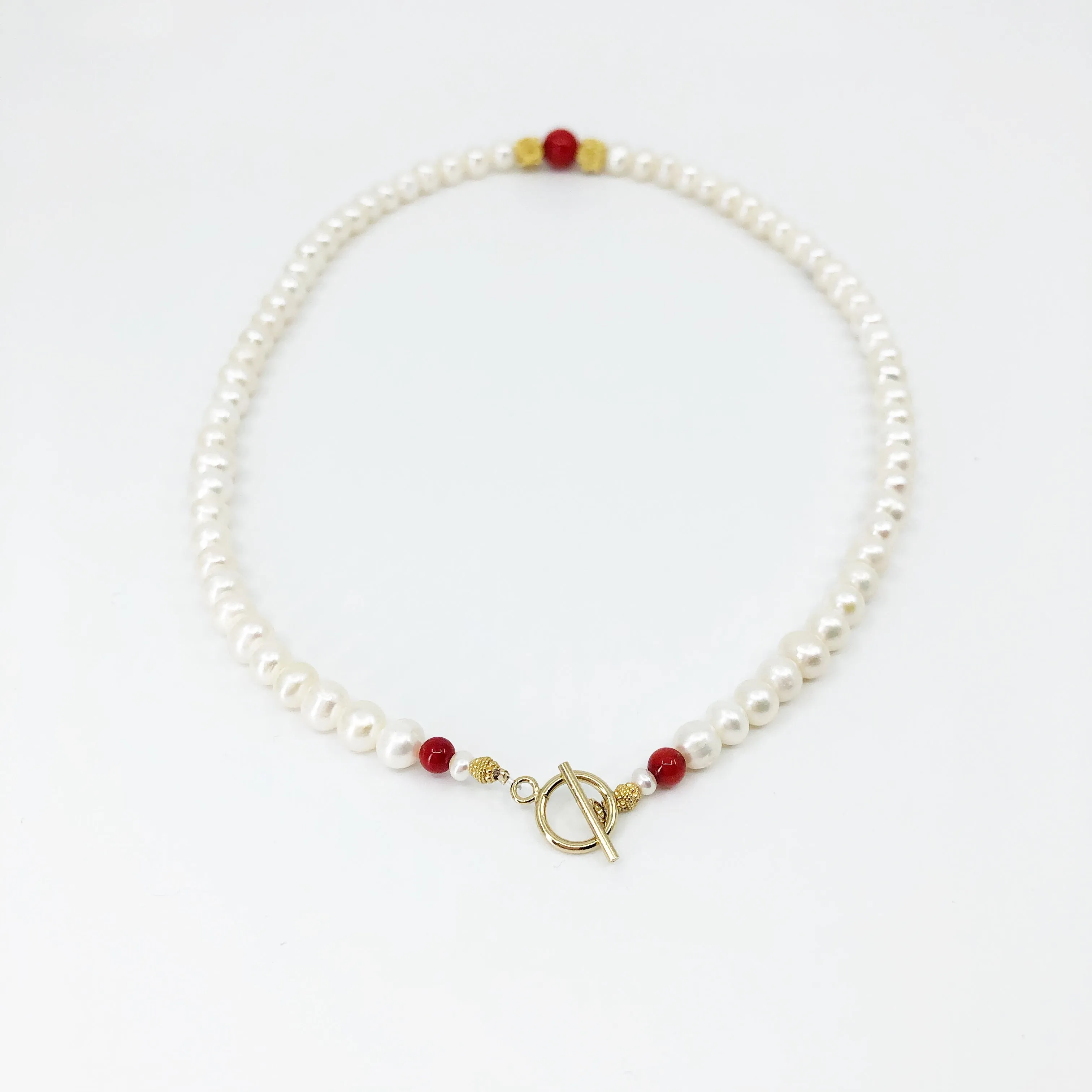 Plum Blossom Beaded Pearl Necklace