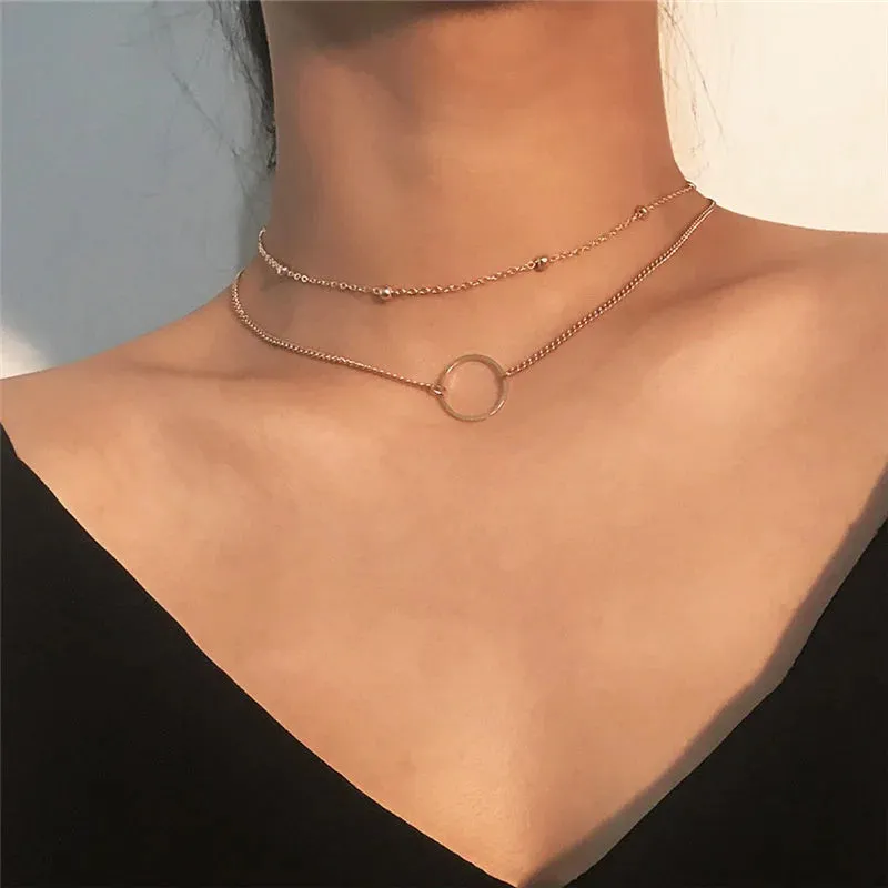 Premium Crystal Zircon Heart Star Charm Necklace Set for Women - Sparkling Stones, Versatile Design, Feminine Charms, Vintage Appeal - Excellent gift to Women