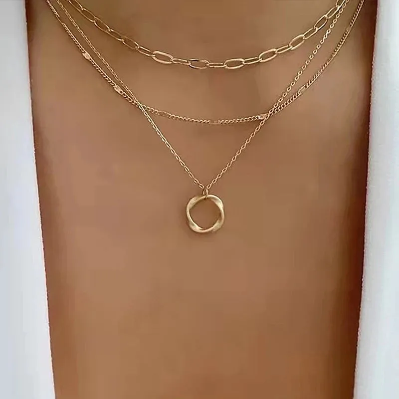 Premium Crystal Zircon Heart Star Charm Necklace Set for Women - Sparkling Stones, Versatile Design, Feminine Charms, Vintage Appeal - Excellent gift to Women