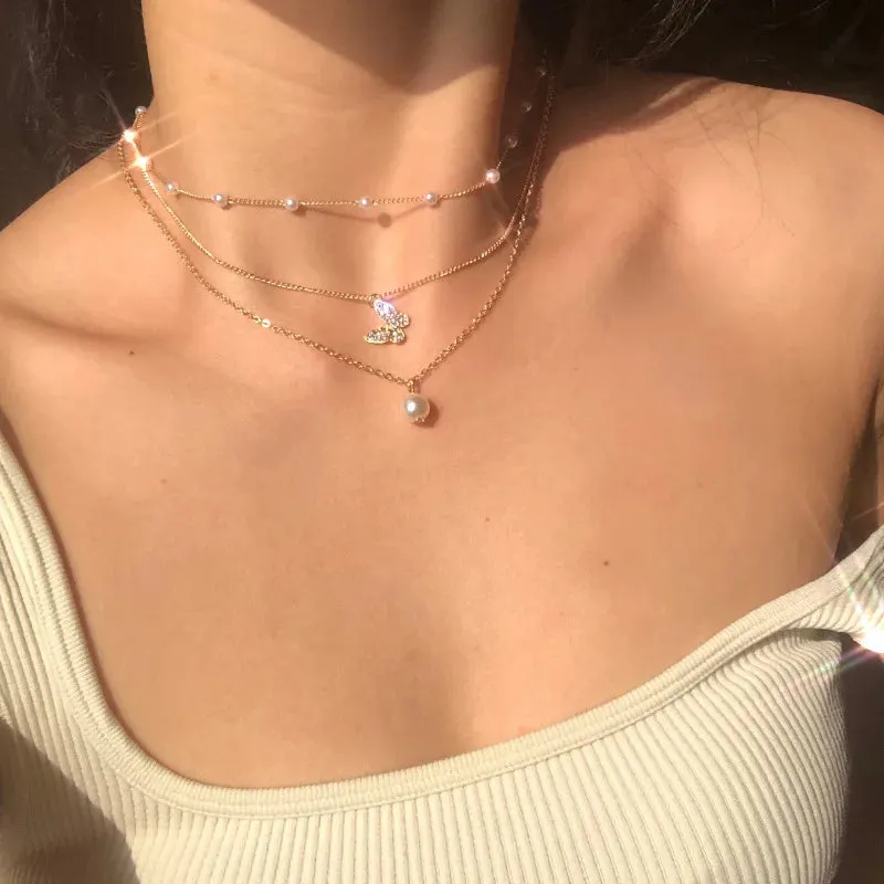 Premium Crystal Zircon Heart Star Charm Necklace Set for Women - Sparkling Stones, Versatile Design, Feminine Charms, Vintage Appeal - Excellent gift to Women