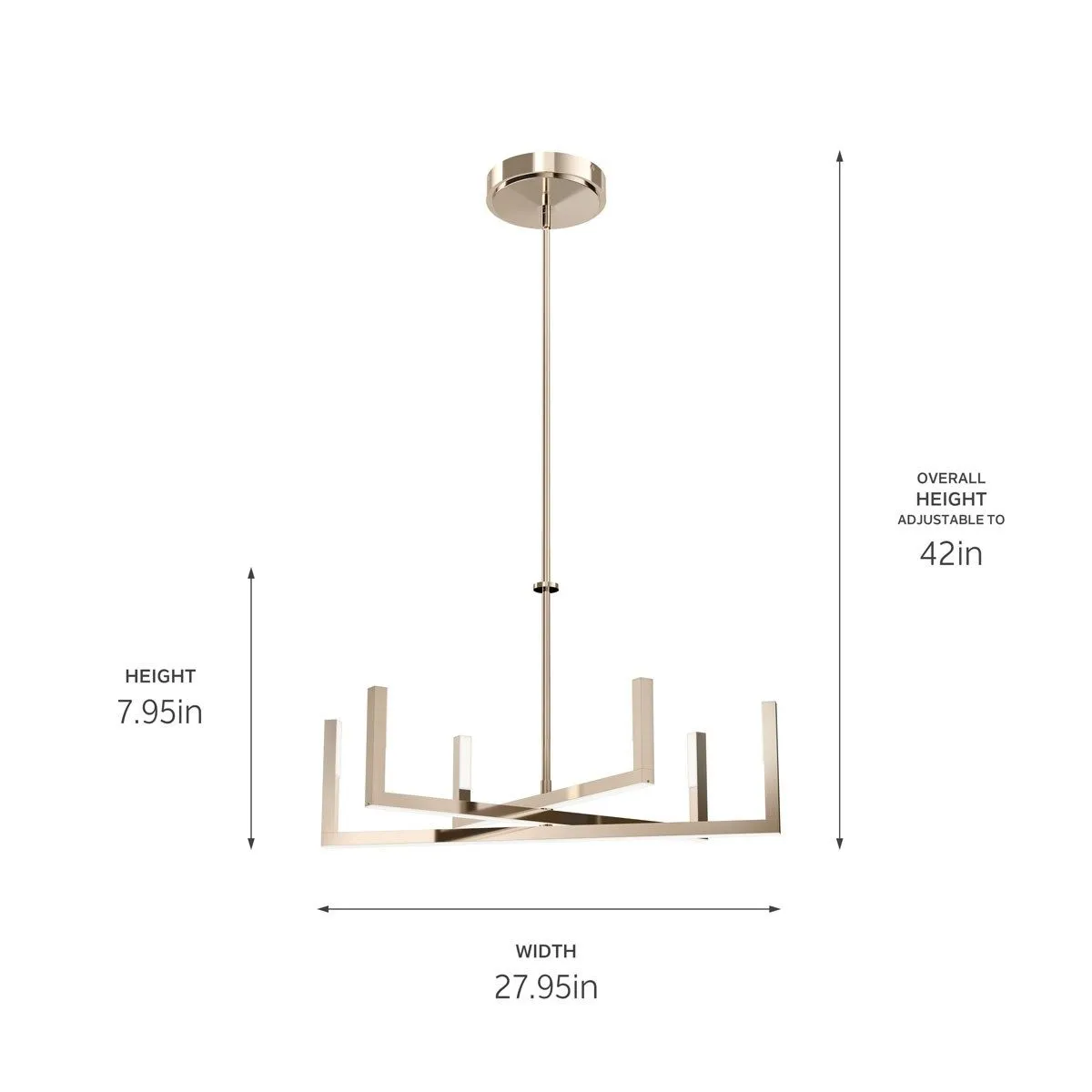 Priam 28 in. LED Chandelier Polished Nickel finish