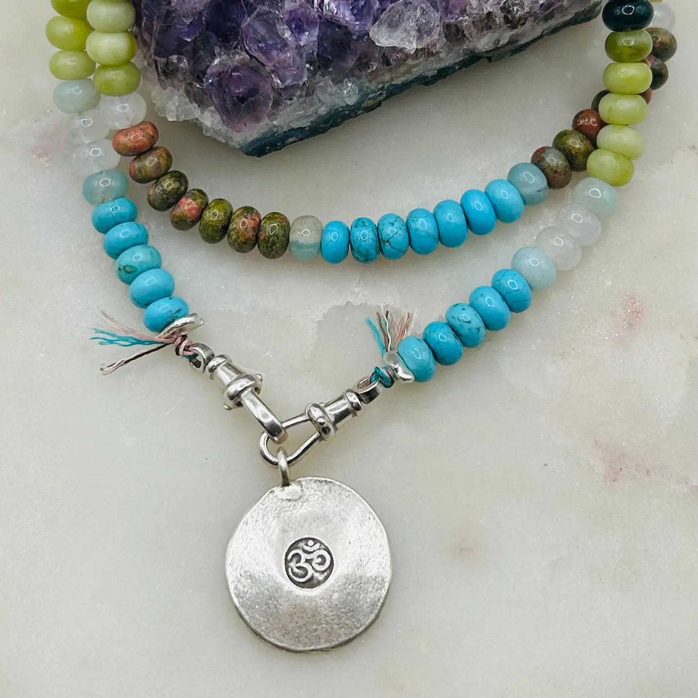 "Balanced Life" Om Beaded Necklace