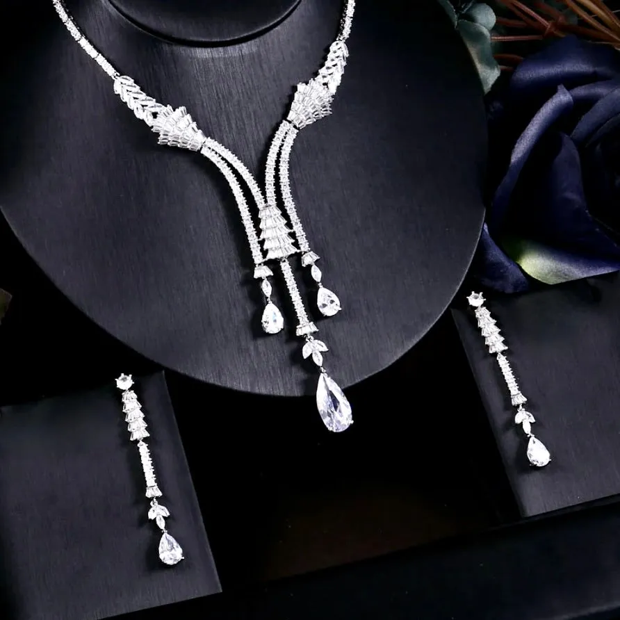 "Ithaca" - Luxury Silver Cubic Zirconia Bridal Jewelry Set