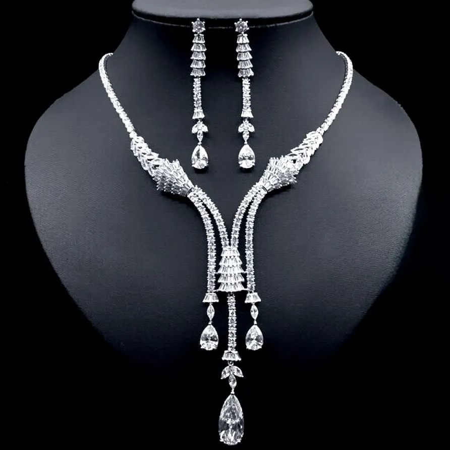 "Ithaca" - Luxury Silver Cubic Zirconia Bridal Jewelry Set